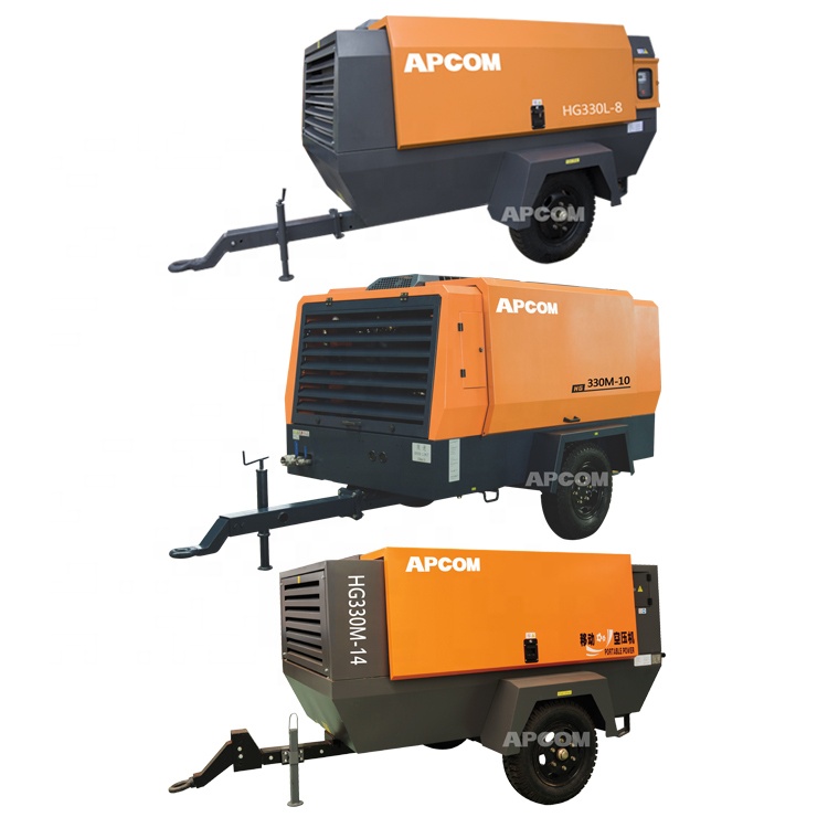 APCOM 300 cfm воздушный компрессор 8 бар 10 бар 14 бар дизельный двигатель воздушный компрессор Портативный \