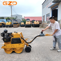 Mini-compacteur à double tambour diesel GZD pour réparation routière, machine compacte à conducteur marchant