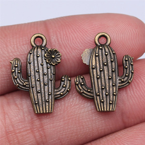 Colgante de <span class=keywords><strong>Cactus</strong></span> en Flor de 20x14mm con 1 Bucle, de Aleación de Zinc en Plata Antigua, para Pendientes <span class=keywords><strong>Colgantes</strong></span> Estilo Bohemio del Desierto - Product Image 3