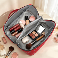 Trousse de Toilette Esthétique à Grande Ouverture pour Femme avec Imprimé Étoiles, Pochette Cosmétique Grande Capacité, Organisateur de Maquillage de Voyage avec Séparateur