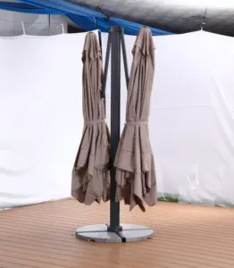 Parapluie suspendu automatique en porte-à-faux, pour loisirs en plein air, jardin, café, g