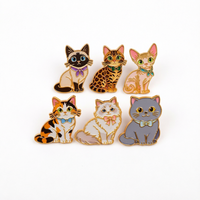 Broches en métal chat mignon, épingles émaillées en alliage de zinc, badges imprimés UV, décorations souvenirs pour sacs et vêtements