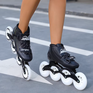 <span class=keywords><strong>Pattini</strong></span> a rotelle professionali Zico per bambini e adulti, in fibra di carbonio e pelle, con ruote singole in gomma - Produzione di fabbrica - Product Image 4