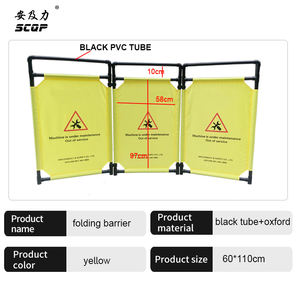 Barrière de contrôle des foules en acier inoxydable et en plastique - Barrière de sécurité extérieure facile à assembler pour l'entretien des ascenseurs et des escaliers - Product Image 5
