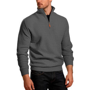 Sweat-shirt côtelé demi-zip pour homme, épais et respirant, idéal pour les loisirs, avec fermeture éclair décorative - Product Image 5