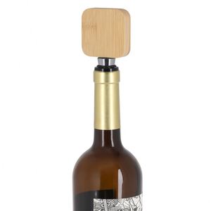 Venta al por Mayor de Accesorios para Bebidas: Tapón de Acero Inoxidable con Logotipo Grabado OEM, con Abridor de Botellas Magnético Integrado de Bambú - Product Image 5