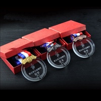 Medallas de Cristal Personalizadas con Logotipo Grabado en 2D, Diseño Troquelado e Impreso, con Caja de Regalo para Maratón, Carreras y Deportes, Venta al Por Mayor