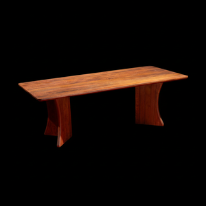 Elegante mesa de comedor rectangular para 10 personas con madera maciza de nogal y acabado PU Diseño estable para uso en villas y apartamentos - Product Image 1