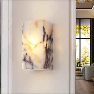 Luxe blanc cuboï<span class=keywords><strong>de</strong></span> pierre naturelle applique murale haut <span class=keywords><strong>de</strong></span> gamme chambre chevet LED applique salon <span class=keywords><strong>salle</strong></span> <span class=keywords><strong>de</strong></span> bain étanche <span class=keywords><strong>luminaire</strong></span> - Product Image 1