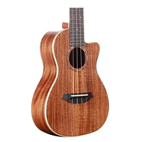 China Factory Made High Quality Solid Top Cutaway KOA Ukulele Concert Ukulele Electric 23 Inch