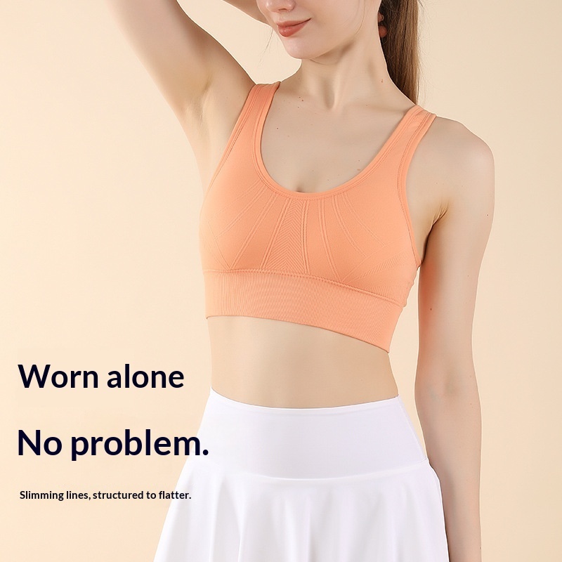 New Beauty Back Adjusting Crisscross Straps Bra Gather Running Fitness Vest High Strength Shockproof Yoga Sports Underwear Women