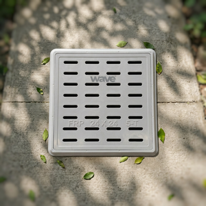 Grille de drainage carrée en fibre de verre SMC de marque Wave, grille de drainage des eaux pluviales 24x24mm, drain linéaire à fentes, qualité ingénierie pour extérieur - Product Image 2