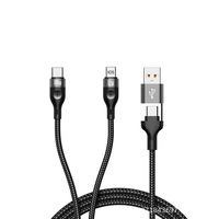 Câble de charge et de données 4-en-1 100W à double alimentation, super rapide, avec gaine en nylon tressé, compatible USB pour Huawei Type-C et Apple PD