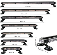 Aluminium-Warnleuchte mit Bernstein-, Rot- und Blaulicht-LEDs, Stroboskop-Lichtbalken für Abschleppwagen, 26 Blinkmodi, 12V 24V