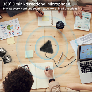 Tri Angle Shape Omnidirectional AI <strong>Automatic</strong> Meeting Note Recording Mute Key Minute Microphone USB Wired Conference Microfone - Product Image 6