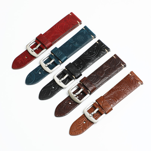 สายนาฬิกาหนังลายนูน 20 มม. 22 มม. ดีไซน์ใหม่ สายหนังวินเทจแบบถอดเร็ว - Product Image 1