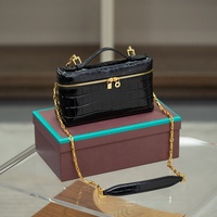 Sac mini bandoulière fourre-tout haut de gamme pour femme en cuir pleine fleur gaufré motif crocodile style rétro avec fermeture éclair et chaîne