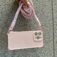 Étui antichoc en silicone souple avec lanière bandoulière pour iPhone 17 16 15 14 13 12 11 Pro XS Max