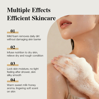 Gel Douche Hydratant et Nourrissant au Lait et Extrait de Miel, Personnalisé en Usine, pour Peaux Sèches, 500ml - Meilleure Vente