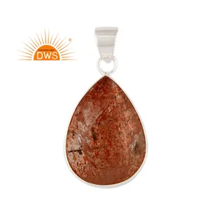 Wostu — pendentif en pierre de soleil véritable, épais, en argent Sterling 925, de styliste, bijoux en gros - Product Image 1