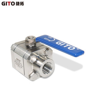 Válvula de Bola de Alta Presión GITO de Acero Inoxidable, Forjada, de Paso Directo, Roscada, de Tres Piezas - Product Image 1