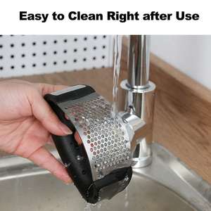 Presse-<span class=keywords><strong>ail</strong></span> manuelle en acier inoxydable et écraseur d'<span class=keywords><strong>ail</strong></span>, presse-<span class=keywords><strong>ail</strong></span> à bascule avec éplucheur et brosse de nettoyage, outils de cuisine - Product Image 5