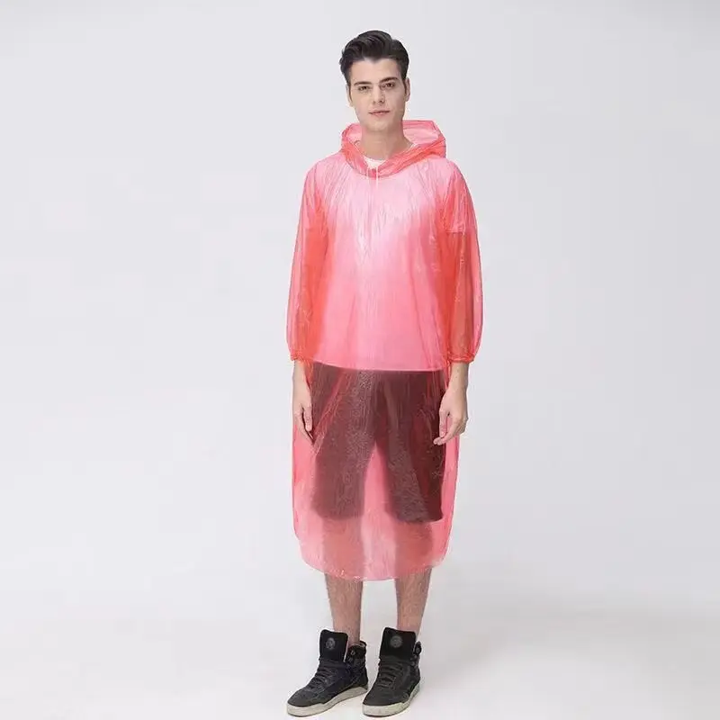 Poncho de chuva descartável portátil para homens e mulheres, casaco de chuva de emergência para pescadores