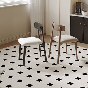 Silla de comedor de madera maciza tapizada, estilo nórdico, respaldo minimalista moderno, silla para comedor, uso para adultos - Product Image 1