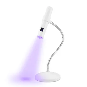 โคมไฟ LED ขนาดเล็กชาร์จซ้ำได้สำหรับเล็บอะคริลิคเจลสีชมพูเทคโนโลยีแสงสำหรับเจลรักษาเล็บ