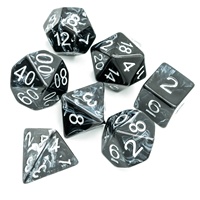 Pour Udixi Logo personnalisé RPG Donjons et Dragons Set Dés polyédriques en soie blanche brossée noire