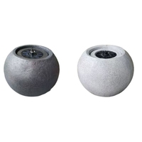 Fontaine d'eau solaire design boule marbre gris pour décoration de jardin extérieur avec pompe à eau solaire