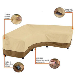 Housse de canapé d'angle en forme de L imperméable pour meubles de patio 210D longue avec tissu anti-poussière et polyester en tissu Oxford - Product Image 5