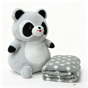 Mochila de Peluche de Mapache Gris Personalizada, Lindo Juguete de Peluche con Relleno de Algodón PP, Unisex - Product Image 5