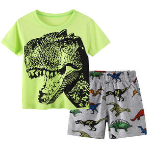 Conjunto de Camiseta y Pantalones Cortos de Verano para Niños y Niñas, Conjunto de Ropa Infantil con Dinosaurios, Ropa de Algodón para Niños, Conjunto de Manga Corta para Bebés - Product Image 4