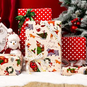 Christmas <b>Wrapping</b> <b>Paper</b> Bear Fox Design 17 In X 32.8 Ft Reversible Gift Wrap Holiday Craft Use - Product Image 5