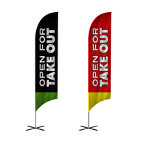 Drapeau de plage personnalisé pour restaurant mexicain, bannière de pizza, drapeaux à plumes volants