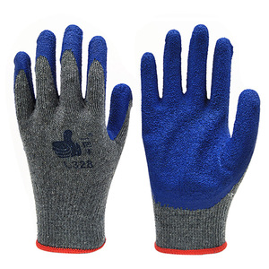 ถุงมือทำงาน Dengsheng L328 สีเทา ผลิตจากโพลีเอสเตอร์-คอตตอน 10 เข็ม ฝ่ามือสีน้ำเงิน กันลื่น ถุงมืออเนกประสงค์เพื่อความปลอดภัย - Product Image 2