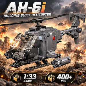 CAYI Weltkrieg Bewaffnete Hubschrauber AH-6i WW2 Kampfjet Bausteine Baukasten-Set Blockspielzeug Geschenk für Kinder - Product Image 2