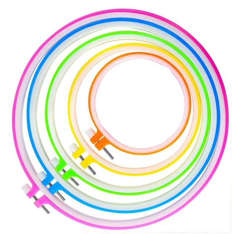 Aro de punto de cruz circular hecho a mano, accesorio de alta calidad, herramienta de punto DIY, aro de bordado de plástico