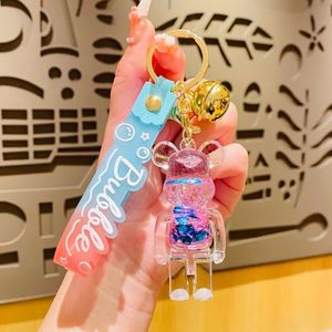 Creative Acrylic Oily Cartoon Bear Doll Floating Keychain Bag Pendant Delicate Accessories Car Pendant Liquid Kawaii <b>Key</b> <b>Chain</b> - Product Image 6