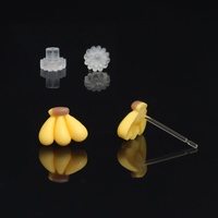 Wholesale Cute Fried Egg Stud Earrings 6mm Mini Acrylic Resin Sunny Side up 0.05g Clear Post Tiny Kawaii Food Jewelry