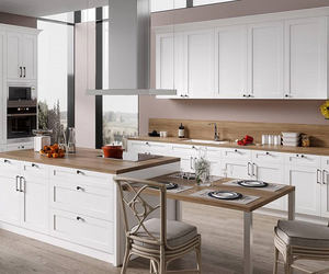 Armoires de cuisine modulaires en bois de style shaker américain Santopova, design personnalisé, couleur et taille sur mesure, prêtes à assembler pour la salle à manger - Product Image 3