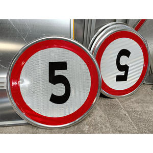 إشارات مرور من الألومنيوم عالية الوضوح عاكسة للحد الأقصى لسرعة الطريق تحذير القيادة البطيئة يتوفر كلا النوعين واقفين قابل للطي - Product Image 2