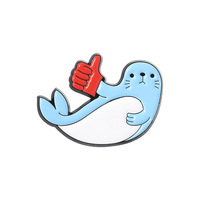 Épinglette en émail mignonne représentant un animal marin |   Broche en alliage en forme de requin, de phoque, de flotteur et de canard |   Épingles à revers pour vêtements, vente en gros d'usine