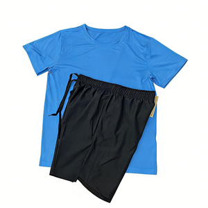 Nouvel ensemble de t-shirts de sport pour hommes à séchage rapide, tricotés, patchwork, respirants et anti-transpiration, pour le fitness et la course, avec blocs de couleur - Product Image 5