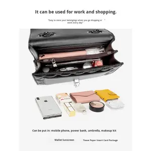 广州批发 PU 女式包拉链封口都市简约冬季菱形链条中号单肩斜挎包 - Product Image 4