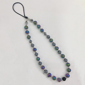 Étui <span class=keywords><strong>de</strong></span> <span class=keywords><strong>téléphone</strong></span> portable tendance en résine et pierre volcanique, plaqué or 18 carats, avec chaîne en métal colorée 32cm+5cm, design original fait main KKBEAD - Product Image 4