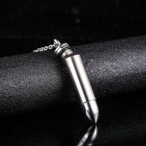 Collar de joyería personalizada, pequeña Bala, joyería de moda, colgantes de acero inoxidable 316L, collares de urna para cenizas - Product Image 4