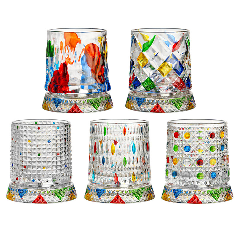# Hand-Painted Rotating Whisky Glass – Premium Crystal Whiskey Tumbler for Scotch, Bourbon & Cocktails - View 2
