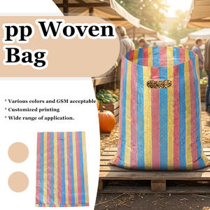 Bolsa Tejida de PP a Rayas Coloridas Personalizada y Duradera a <span class=keywords><strong>Precio</strong></span> de Fábrica con Impresión de Logotipo, <span class=keywords><strong>Saco</strong></span> de Polipropileno para Compras y Almacenamiento - Product Image 2